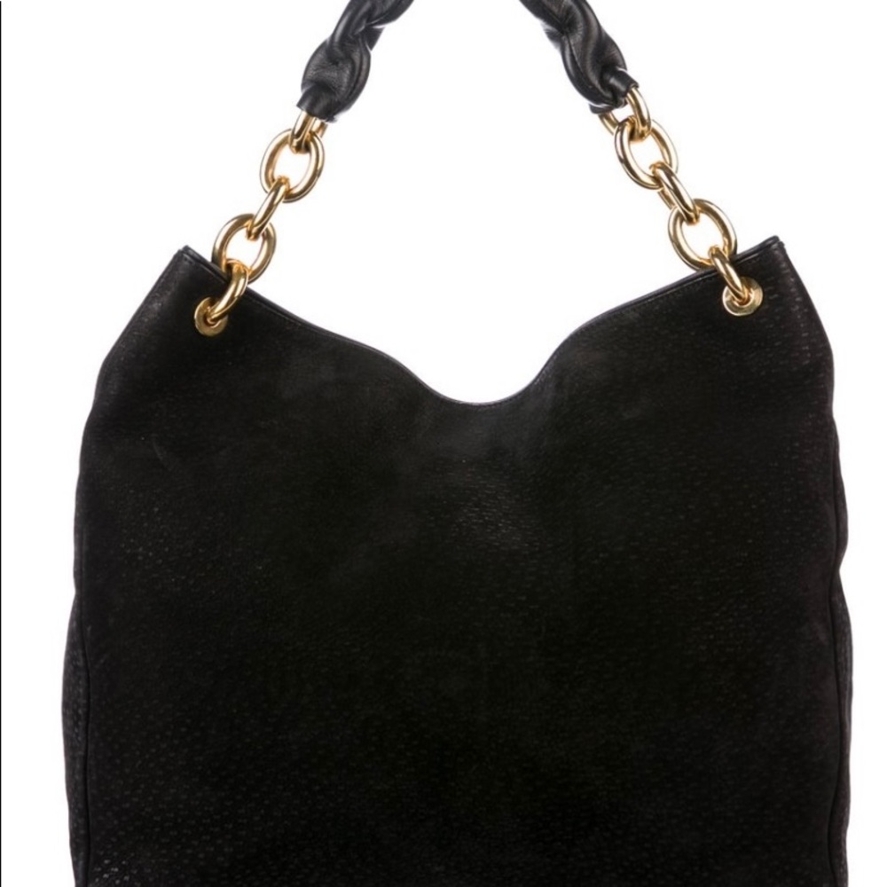 Tom Ford textured black suede hobo bag